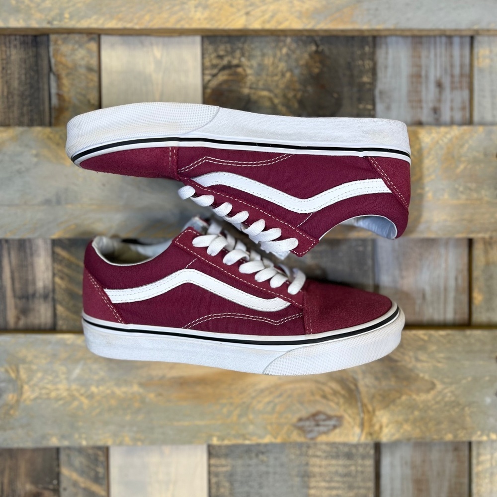 Like New [Vans] Burgundy Red Low Top < Old Skool > Shoes + Sneaker | M 6 - W 7.5 - Picture 4 of 15